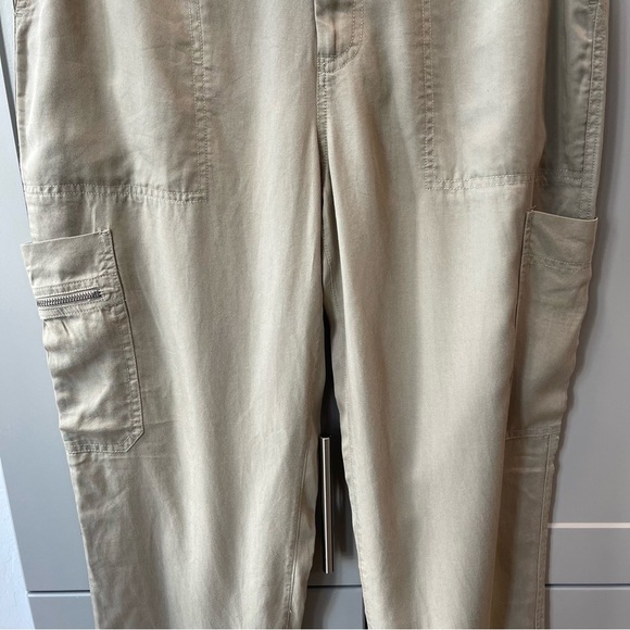 TAGS Timeless Apparel Getaway Style Sage Green Tencel Cargo Utility Boho Pant - Picture 6 of 7